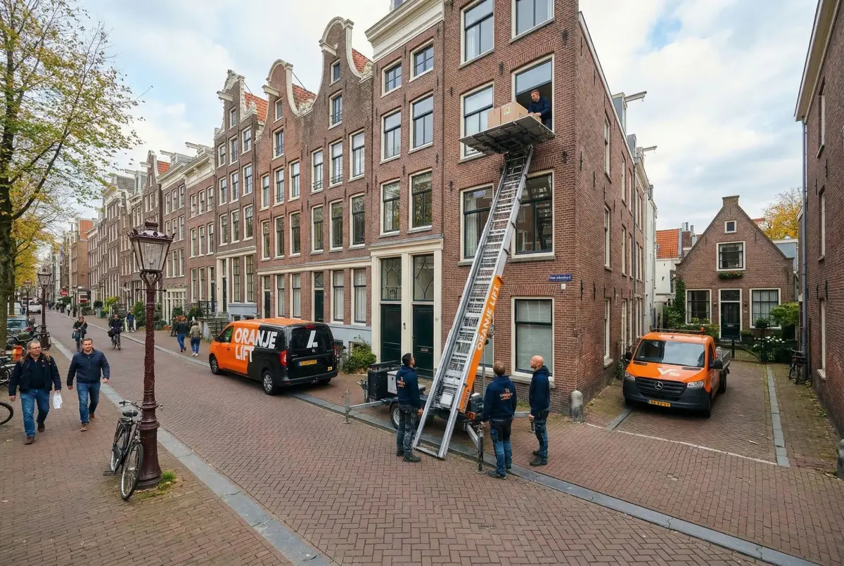 Ladderlift bij loftwoning op Katendrecht Rotterdam