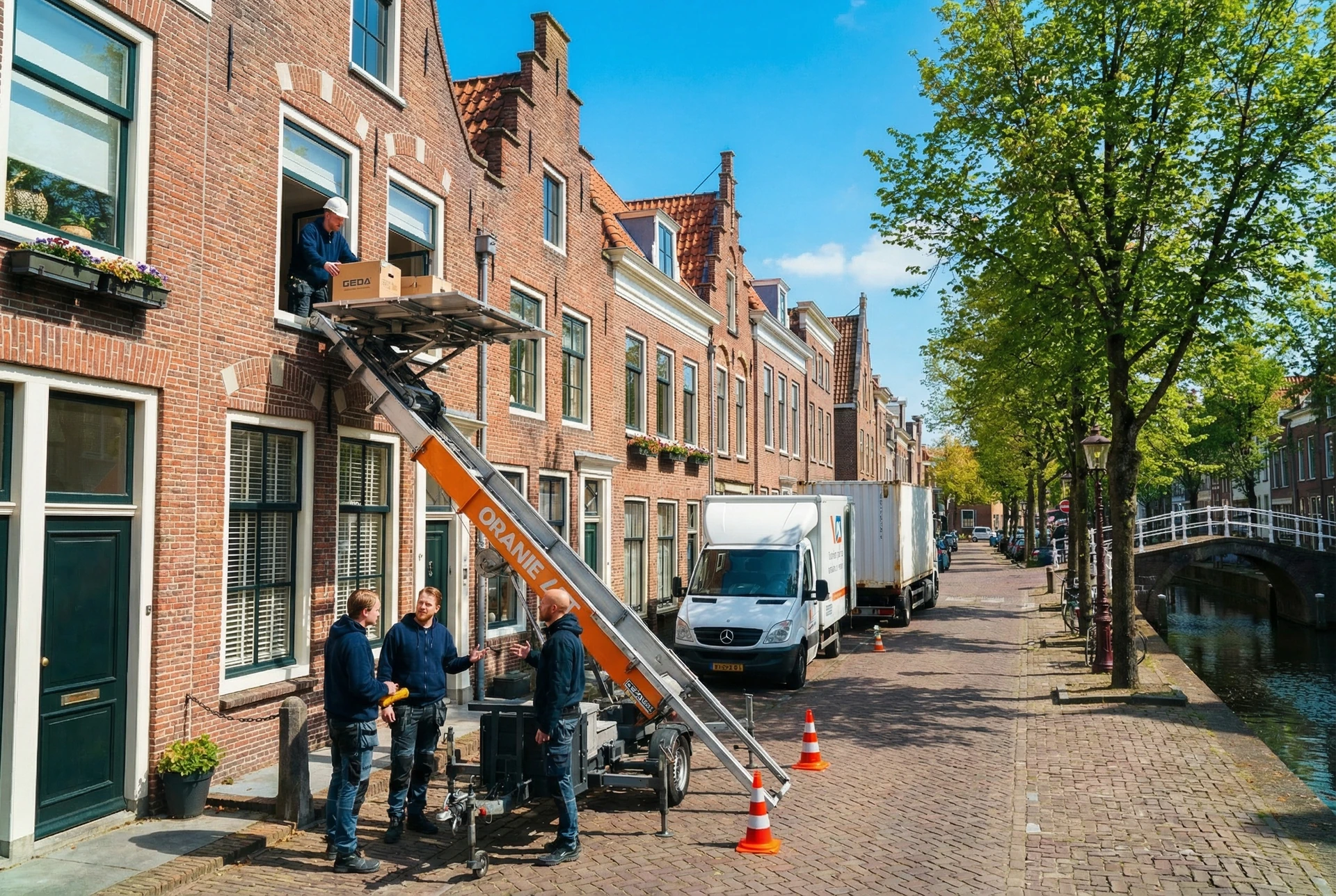 Aanhangerlift bij woning in Barendrecht