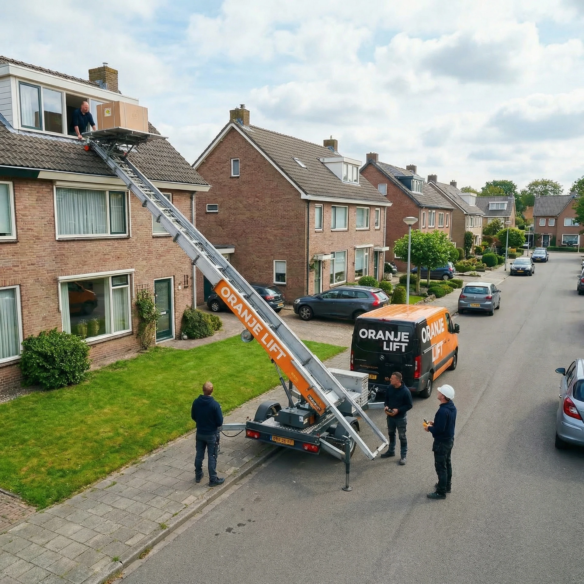 Verhuislift geplaatst in woonwijk Barendrecht